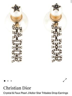 Dior Pearl Drop Tribal Earrings🪩🌟